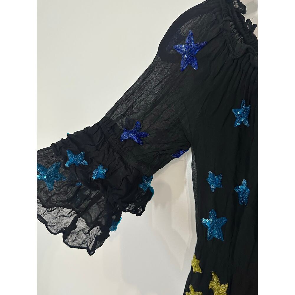 Rococo Sand Etoile Sequin Star Maxi Dress Stars in Her Eyes Anthropologie - Sz S - Picture 6 of 8